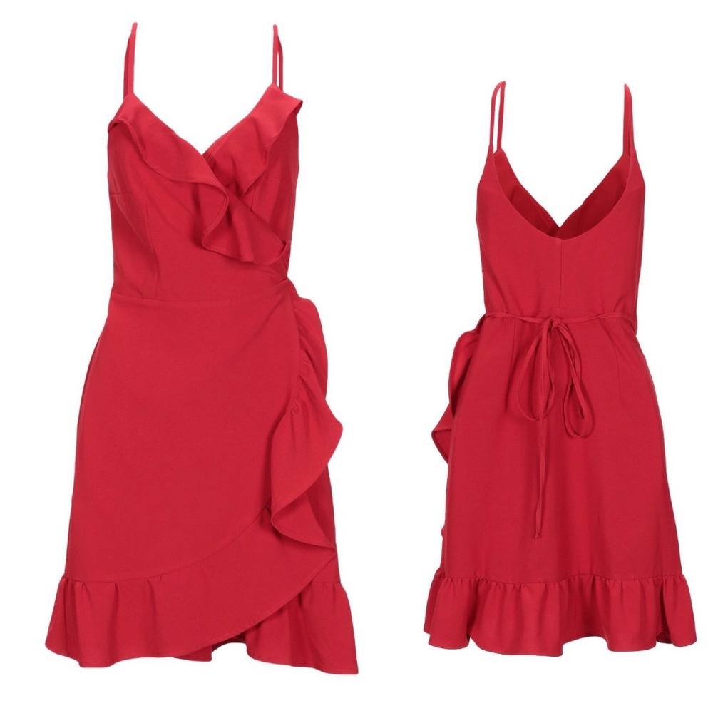 LES TRUE FOLIES Red Wrap Dress